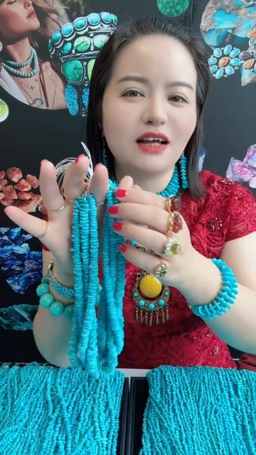 250603-7 Stunning! Turquoise Bead Strand: Glacier Blue Mystery on the Wrist
