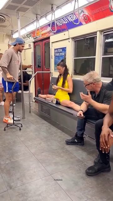 This Cute girl is in the metro #shortsvideo
