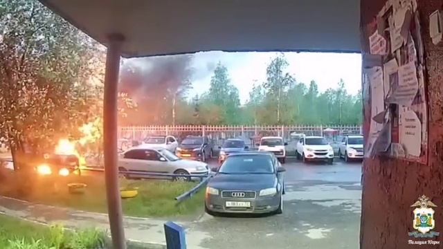 04-06-2025.Парни хотели посмотреть как горит бензин, но сожгли несколько машин.