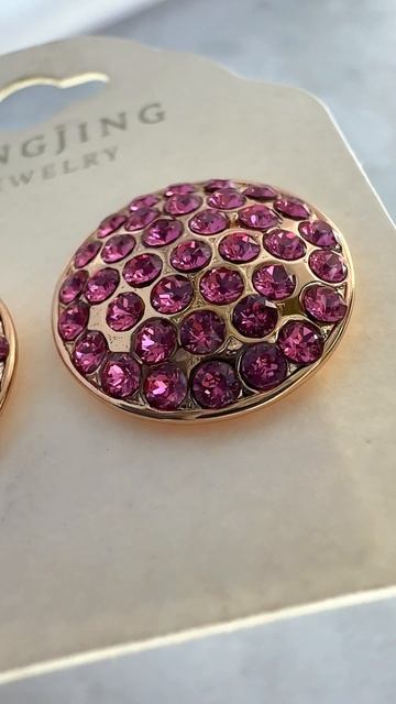 Серьги-гвоздики с россыпью розовых кристаллов Сваровски, Xuping Jewelry