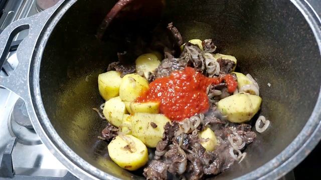 ЗНАМЕНИТОЕ БЛЮДО НАШЕЙ "ЧАЙХАНЫ "ТУШЁНОЕ МЯСО С КАРТОФ