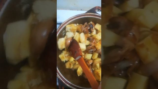 Картошечка с грибами в сливках🧄☕🍴🌞