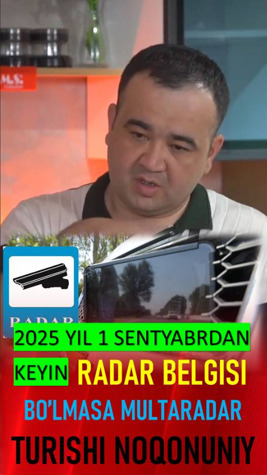 Ана энди 2025 йил 1 сентябрдан бошлаб 5.43 - радар белгиси бўлмаса "Multaradar" ноқонуний