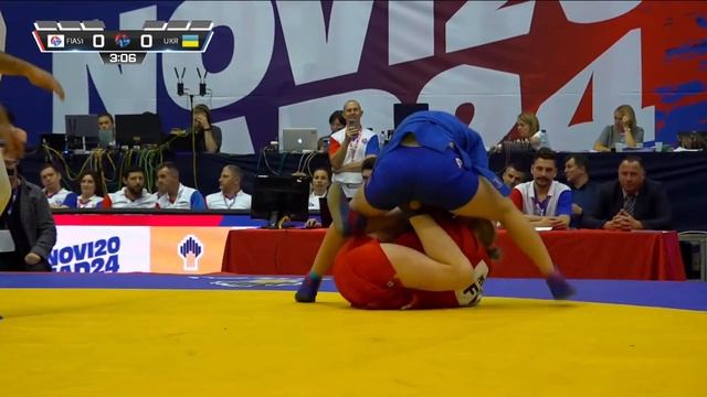 PEREVOZCHIKOVA (FIAS 1) vs KANIKOVSKA (UKR). EUROPEAN YOUTH AND JUNIOR SAMBO CHAMPIONSHIPS 2024
