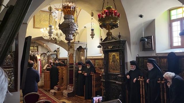 Патриарх и высшие чины Святогробского Братства - Храмовый праздник в церкви Елены и Константина