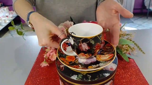 Чайная пара 250 мл Carmani "Натюрморт с розами /Х. Рейкерс" (подарочная упаковка) / 330286