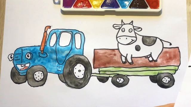 Фокус ✨ с Синим Трактором 🚜. Рисуем Синий Трактор с П?