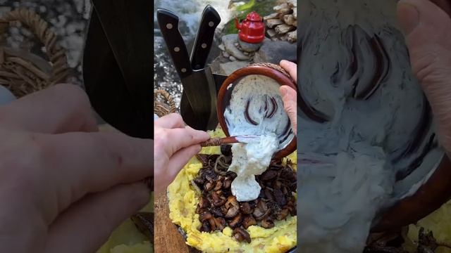 Готовим невероятно вкусную КАРТОФЕЛЬНУЮ сковороду с жареными грибами, яйцами и сыром на обед 🍕👅