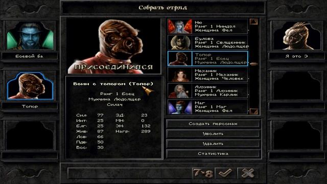 Wizardry 8 Пати для Экспертов