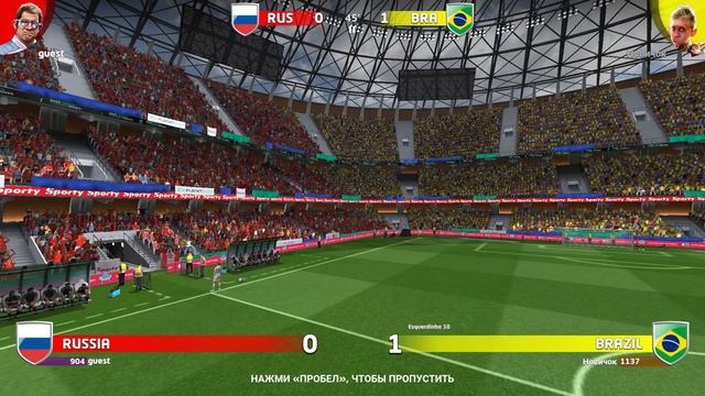 Sociable Soccer 2025: РОССИЯ vs БРАЗИЛИЯ gameplay CPU vs CPU