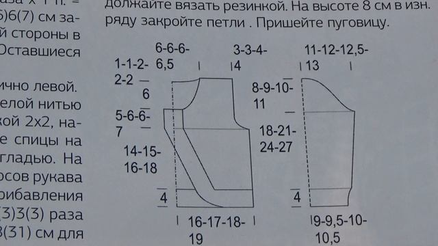 Жакет на пуговке/Вязание спицами/Для детей