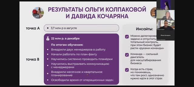 Результаты Ольги и Давида