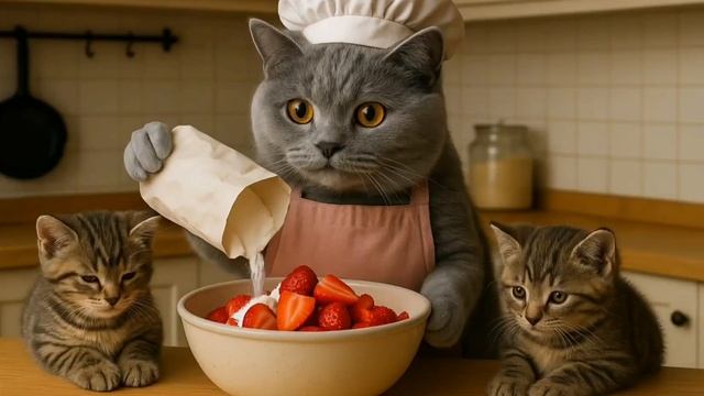 Мама кошка с котёнком