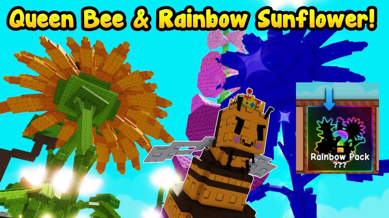 I Got Queen Bee And Rarest Rainbow Sunflower Seed In Grow A Garden!