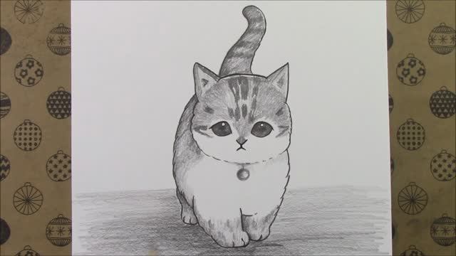 Как нарисовать кошку карандашом шаг за шагом №2