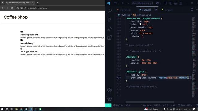 Как сделать features section для сайта Coffee Shop на HTML & CSS | Features sec