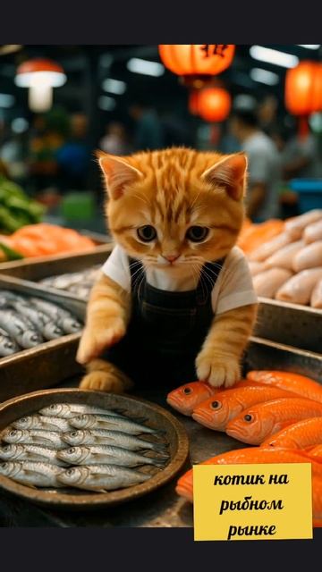 КОТИК НА РЫБНОМ РЫНКЕ