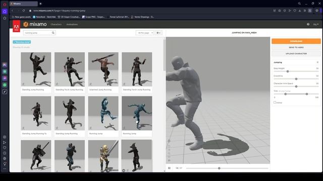 Динамическая система паркура Unity 3d Часть 20 (Скачивание анимации для действий в паркуре) в Unity