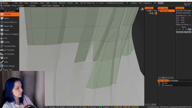 Ретопология волос | Stylized Girl #40 (3DCoat)