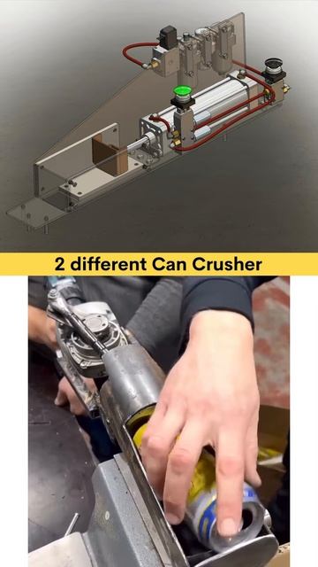 Hydraulic or Piston Mechanism？🤔 ｜ Can Crusher #3ddesign #solidworks #can #crusher #cad #mechanism