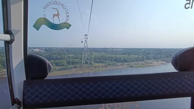 Канатная дорога через реку Волгу в Нижнем Новгороде.