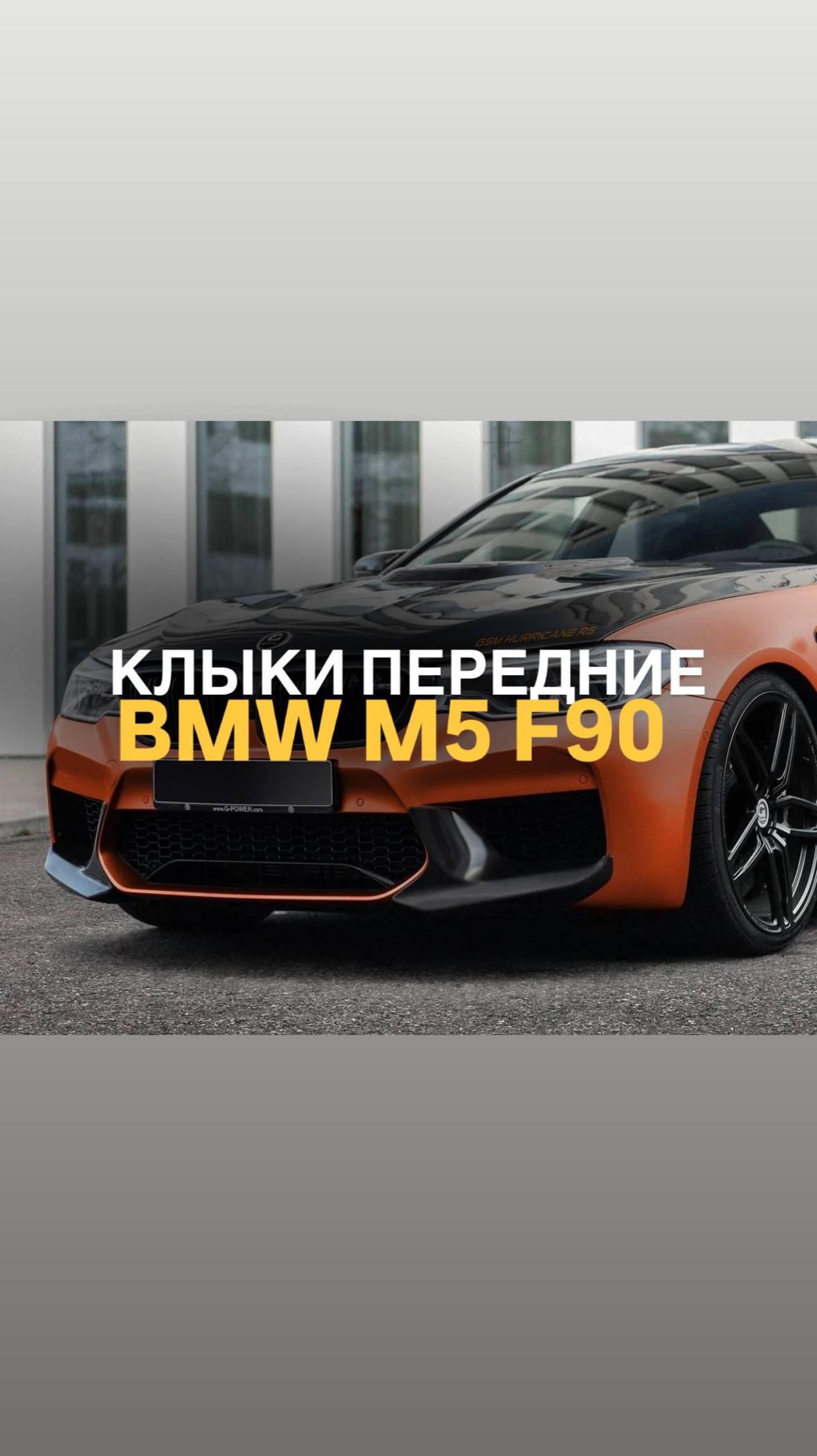 Клыки переднего бампера BMW M5 F90 дорест