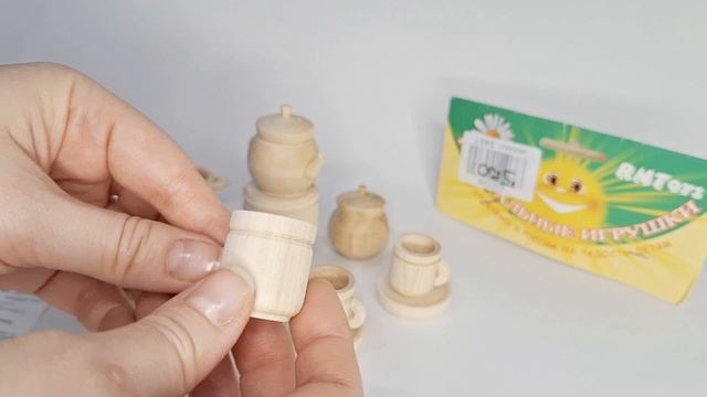 Чайный сервис с самоваром из дерева, бренд RNToys