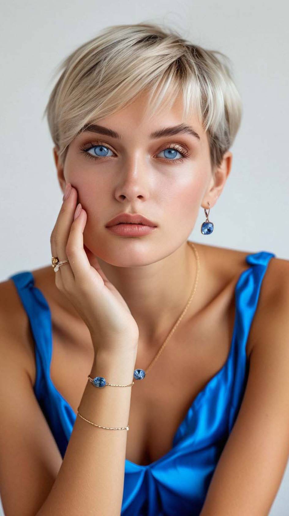 Браслет с синими кристаллами Swarovski Korea Vera