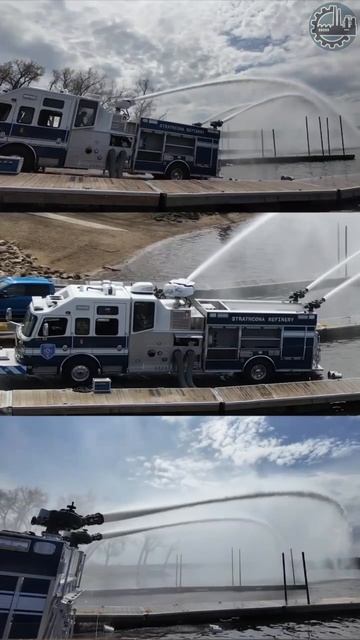 🧐🚒 Как думаете, на сколько метров льет воду эта пожарная машина?