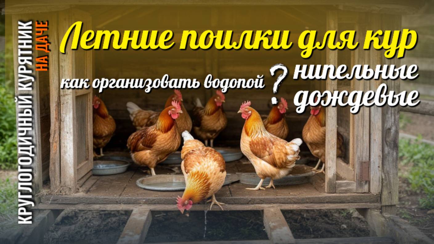 Как устроить летние уличные поилки в курятнике на даче