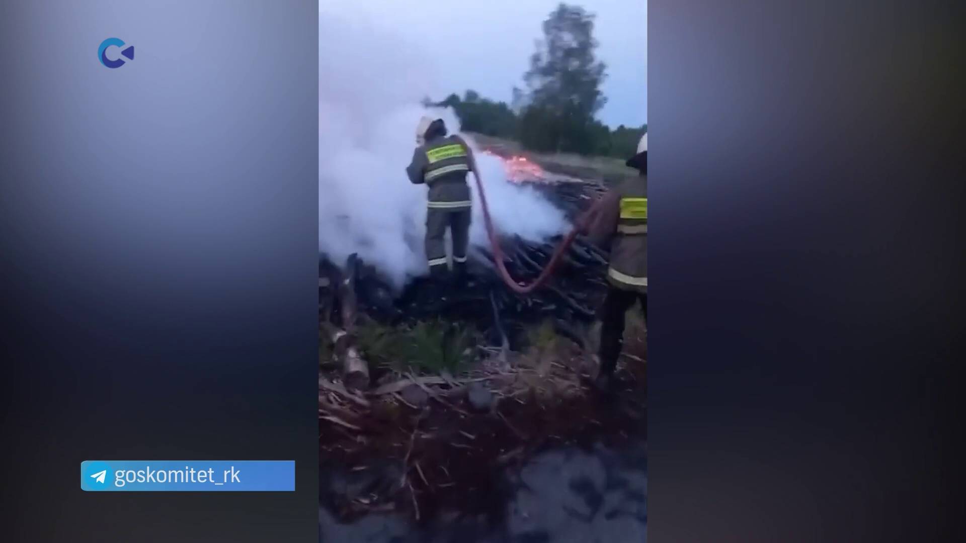В Медвежьегорском районе загорелась свалка древесных отходов
