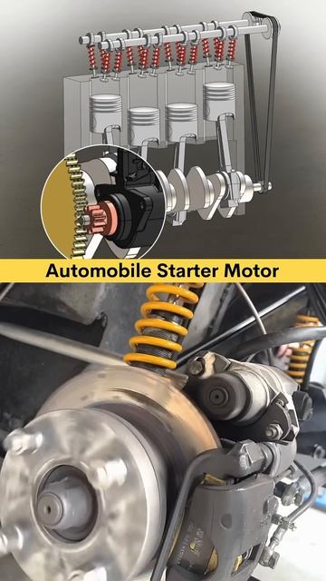 Automobile Engine Starter Motor - How it’s work？ 😉✅ #cadcam #automobile #engineering #carlover #3d