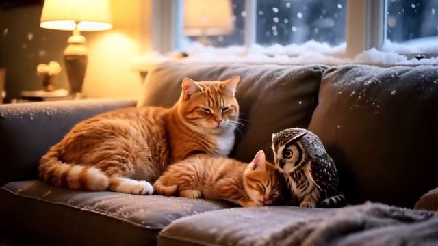 Cat Mom & Kittens Caught in Snowstorm! Sheltered by Inn Girl❄️Rescues Baby Foxes, Reunites with Mom🦊