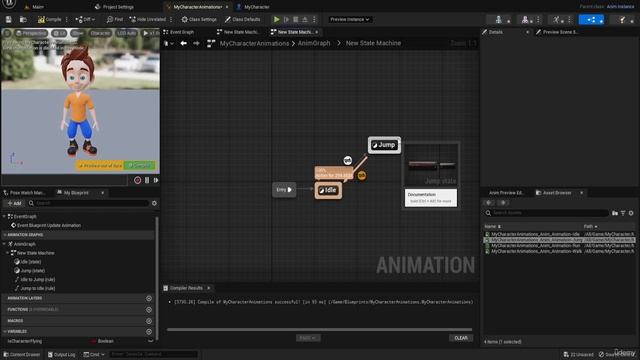 7. Set Character JUMP Animation