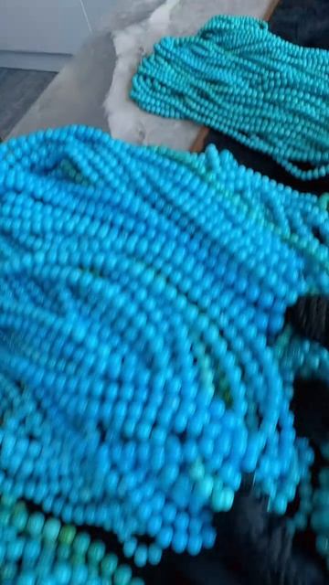 250604-12 Sleeping Beauty Turquoise Bead Strand: Flowing Gem Emotion Palette