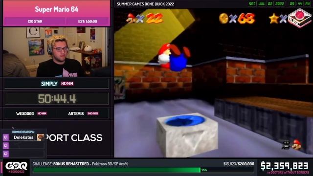 Super Mario 64 от Simply за 1:40:17 #SGDQ2022 [RU]