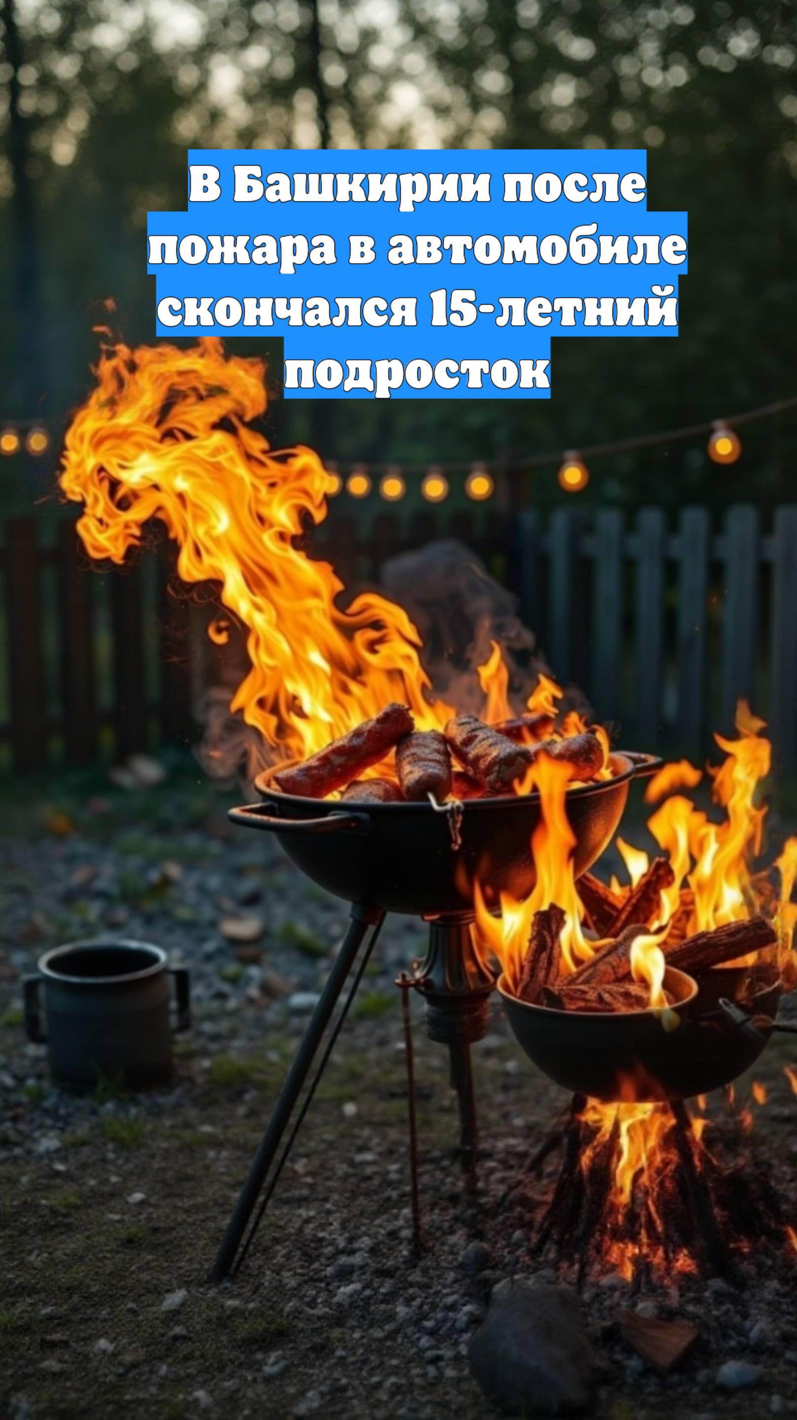 В Башкирии после пожара в автомобиле скончался 15-летний подросток