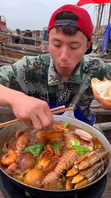 fisman eating seafood