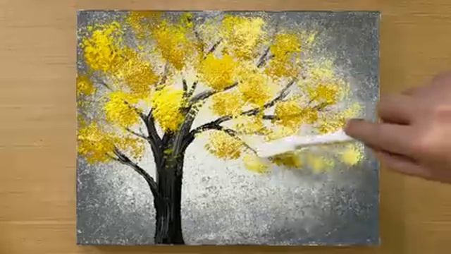 Как нарисовать дерево акрилом