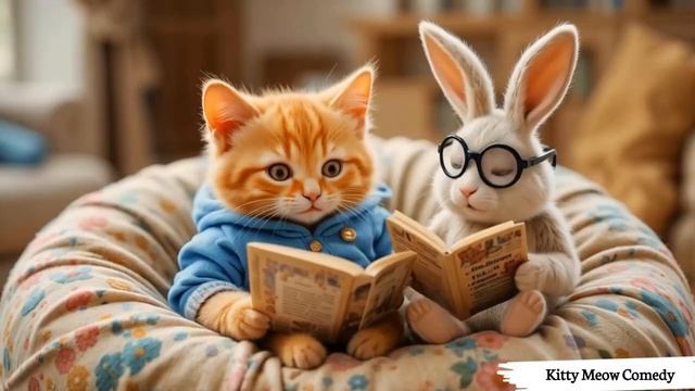 Happy Cat & Easter Bunny’s Shopping Adventure _ Cute Cartoon Story _ Realistic Digital Art Animation