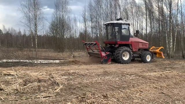 Комплекс для мульчирования от Брянсксельмаш в работе.