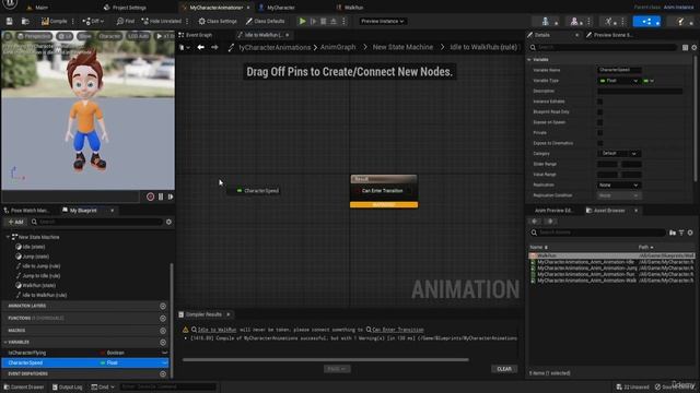 8. Set Character WALK Run Animation