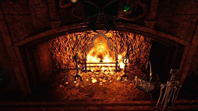Christmas  Fireplace Slytherin | HOGWARTS  LEGACY Ambience | Камин Слизерин