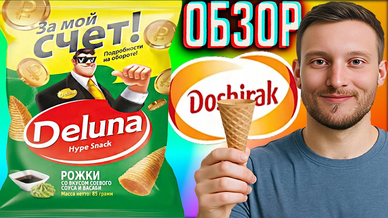 РОЖКИ СО ВКУСОМ СОЕВОГО СОУСА И ВАСАБИ | СНЕКИ ОТ ДОШИРАКА | DELUNA A HYPE SNACK ЗА МОЙ СЧЁТ | ОБЗОР