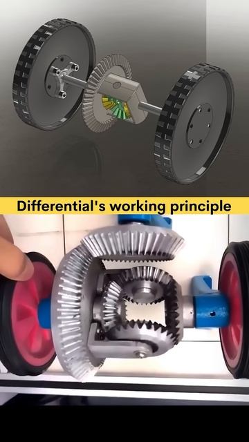 Short working explanation of Differential Gear Mechanism ✅😍🙌 #design #solidworks #3danimation #cad