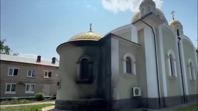 Украинский дрон атаковал храм преподобного Серафима Саровского в Донецке.