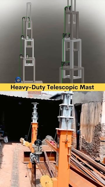 Heavy duty telescopic mast ✅ #cad #cable #mechanical #caddesign #solidworks #3danimation