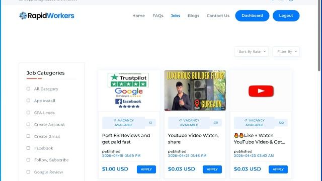 Rapid Workers ОЧЕНЬ ХОРОШИЙ без вложений заработок!!