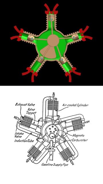Radial Engine 📌 #cad #2d #3d #learn #tech #science #engineering #engine #automobile #3dvisualizatio