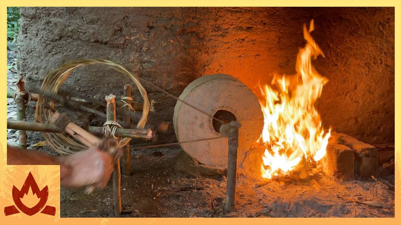 Примитивная технология: Воздуходув с верёвочной передачей